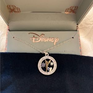Disney Tinker Bell, silver plated, Love Trust Pixie Dust charm pendant necklace
